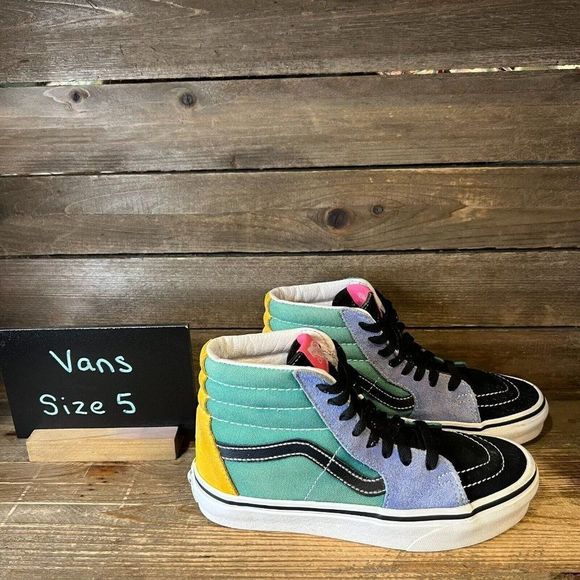 Womens Vans Sk8-Hi ColorBlock Skateboarding‎ Sneakers Shoes Size 3.5Y 5W GUC - Picture 1 of 6